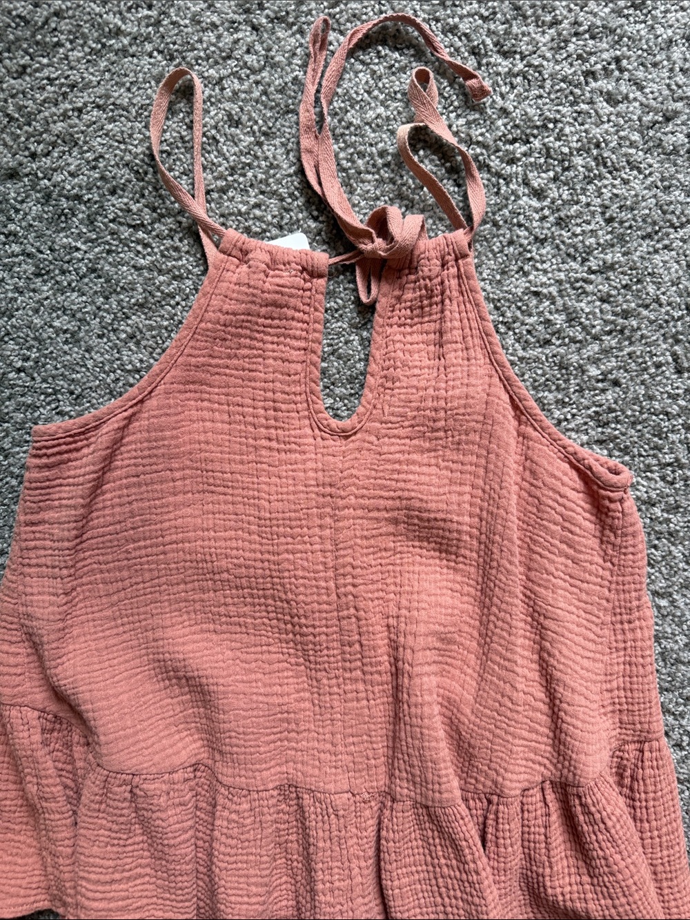 Hem & Thread Dusty Rose Gauze Ruffle Tank Top - Picture 3 of 3